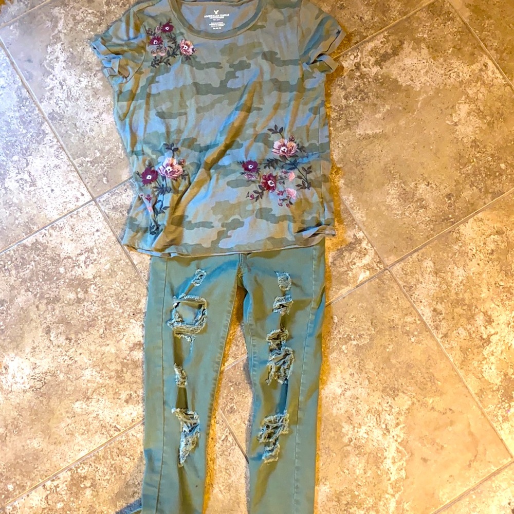 American Eagle Bundle Includes 2 Pant 2 Shirt - image 5